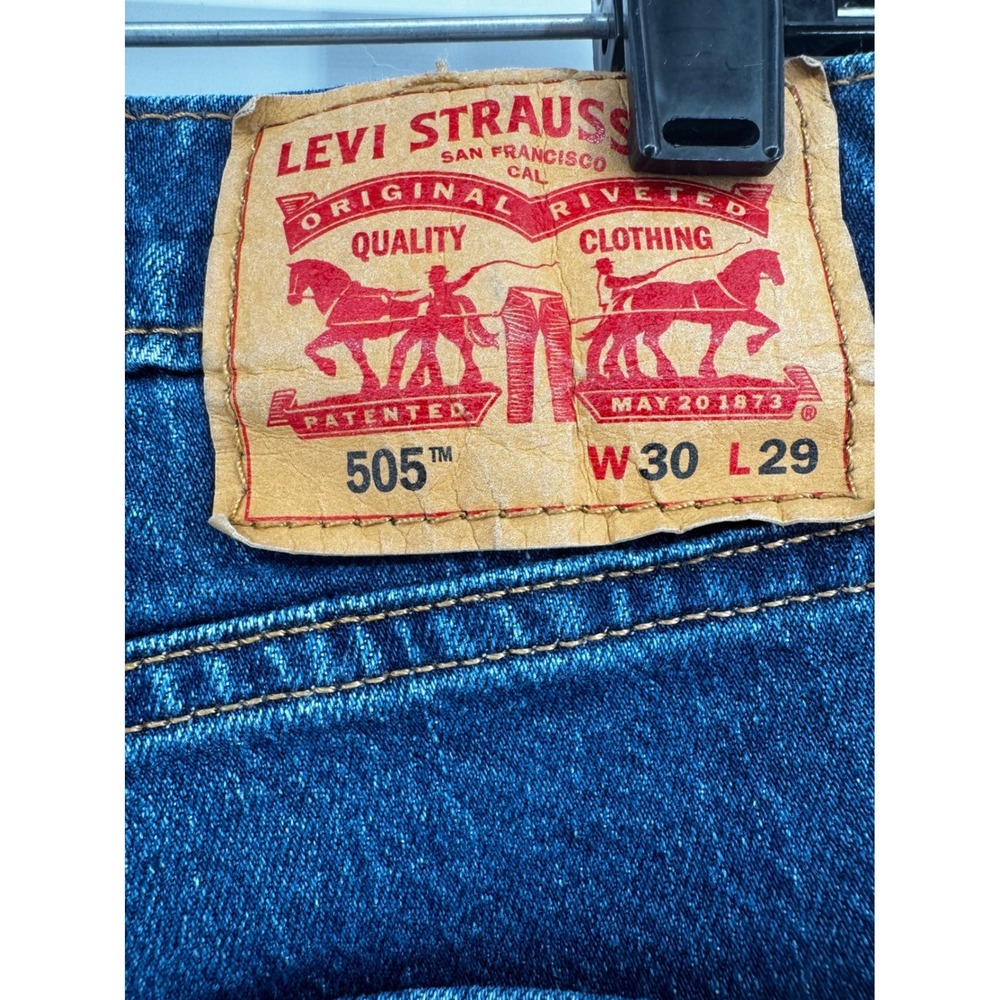 Levi 505 Regular Fit Straight Leg Jeans Mens W30 L29 Blue Denim 00505-3172 - Picture 2 of 12